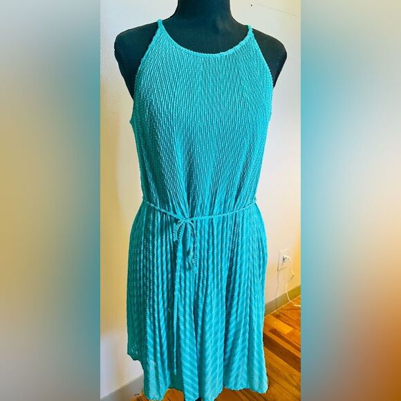 Elle Green XS Sheath Midi Dress Sleeveless Crew Neck green - Picture 1 of 10